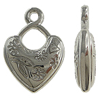 Copper Coated Plastic Pendant Heart platinum color plated nickel lead & cadmium free Approx 2mm Sold By Lot