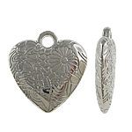 Copper Coated Plastic Pendant Heart platinum color plated nickel lead & cadmium free Approx 2.5mm Sold By Lot