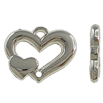 Copper Coated Plastic Pendant Heart platinum color plated nickel lead & cadmium free Approx 2mm Sold By Lot