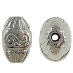 Réz bevonatú műanyag gyöngyök, Drum, platina színű bevont, nikkel, ólom és kadmium mentes, 15x10x7mm, Lyuk:Kb 0.5mm, 5táskák/Lot, Által értékesített Lot