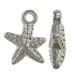 Copper Coated Plastic Pendant Star platinum color plated nickel lead & cadmium free Approx 2mm Sold By Lot