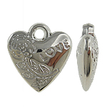 Copper Coated Plastic Pendant Heart platinum color plated nickel lead & cadmium free Approx 2mm Sold By Lot