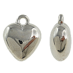 Copper Coated Plastic Pendant Heart platinum color plated nickel lead & cadmium free Approx 2mm Sold By Lot