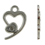 Copper Coated Plastic Pendant Heart platinum color plated nickel lead & cadmium free Approx 2mm Sold By Lot