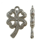 Copper Brataithe Plaisteacha siogairlín, Flower, dath platanam plátáilte, nicil, luaidhe & caidmiam saor in aisce, 15x24x3mm, Poll:Thart 2mm, 5málaí/Lot, Díolta De réir Lot