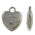 Copper Coated Plastic Pendant Heart platinum color plated nickel lead & cadmium free Approx 2.5mm Sold By Lot