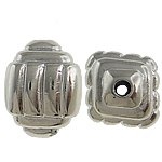 Perles en plastique revêtue de cuivre, plastique revêtu de cuivre, tambour, Placage de couleur platine, protéger l'environnement, sans nickel, plomb et cadmium, 15x11mm, Trou:Environ 2mm, 5sacsvalises/lot, Vendu par lot