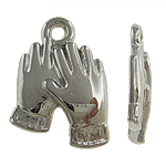 Verkupfertes Kunststoff Anhänger, Verkupferter Kunststoff, Hand, Platinfarbe platiniert, frei von Nickel, Blei & Kadmium, 13x18x2.50mm, Bohrung:ca. 1.5mm, 5Taschen/Menge, verkauft von Menge