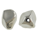 Perles en plastique revêtue de cuivre, plastique revêtu de cuivre, pepite, Placage de couleur platine, protéger l'environnement, sans nickel, plomb et cadmium, 16x14mm, Trou:Environ 2mm, 5sacsvalises/lot, Vendu par lot