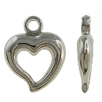 Copper Coated Plastic Pendant Heart platinum color plated nickel lead & cadmium free Approx 2.5mm Sold By Lot