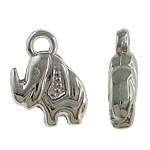 Verkupfertes Kunststoff Anhänger, Verkupferter Kunststoff, Elephant, Platinfarbe platiniert, frei von Nickel, Blei & Kadmium, 12x15x4mm, Bohrung:ca. 2.5mm, 5Taschen/Menge, verkauft von Menge