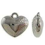 Copper Coated Plastic Pendant Heart platinum color plated nickel lead & cadmium free Approx 2mm Sold By Lot