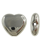 Vario Padengtas Plastikiniai karoliukai, Širdis, platinos spalva padengtas, nikelio, švino ir kadmio nemokamai, 16x14x6mm, Skylė:Apytiksliai 2mm, 5Krepšiai/Pirkimo, Pardavė Pirkimo