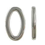 Verkupfertes Kunststoff-Perlen, Verkupferter Kunststoff, oval, Platinfarbe platiniert, frei von Nickel, Blei & Kadmium, 16x27x3mm, Bohrung:ca. 8.5x20mm, 5Taschen/Menge, verkauft von Menge