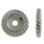 Perles en plastique revêtue de cuivre, plastique revêtu de cuivre, Plat rond, Placage de couleur platine, protéger l'environnement, sans nickel, plomb et cadmium, 13x2mm, Trou:Environ 2.5mm, 5sacsvalises/lot, Vendu par lot