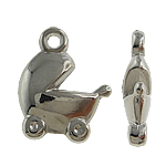 Verkupfertes Kunststoff Anhänger, Verkupferter Kunststoff, Baby Kinderwagen, Platinfarbe platiniert, frei von Nickel, Blei & Kadmium, 12x15x3mm, Bohrung:ca. 0.5mm, 5Taschen/Menge, verkauft von Menge