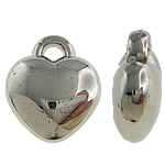 Copper Coated Plastic Pendant Heart platinum color plated nickel lead & cadmium free Approx 2mm Sold By Lot