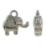 Verkupfertes Kunststoff Anhänger, Verkupferter Kunststoff, Elephant, Platinfarbe platiniert, frei von Nickel, Blei & Kadmium, 14x13x5mm, Bohrung:ca. 2mm, 5Taschen/Menge, verkauft von Menge