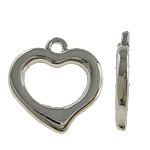 Copper Coated Plastic Pendant Heart platinum color plated nickel lead & cadmium free Approx 2mm Sold By Lot