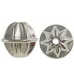 Perles en plastique revêtue de cuivre, plastique revêtu de cuivre, tambour, Placage de couleur platine, protéger l'environnement, sans nickel, plomb et cadmium, 9x10mm, Trou:Environ 1.5mm, 5sacsvalises/lot, Vendu par lot