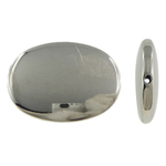 Perles en plastique revêtue de cuivre, plastique revêtu de cuivre, ovale, Placage de couleur platine, protéger l'environnement, sans nickel, plomb et cadmium, 25x33x7mm, Trou:Environ 1.5mm, 5sacsvalises/lot, Vendu par lot