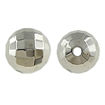 Perles en plastique revêtue de cuivre, plastique revêtu de cuivre, Rond, Placage de couleur platine, protéger l'environnement, sans nickel, plomb et cadmium, 17mm, Trou:Environ 3mm, 5sacsvalises/lot, Vendu par lot