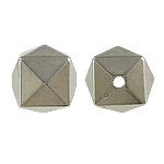 Perles en plastique revêtue de cuivre, plastique revêtu de cuivre, Placage de couleur platine, protéger l'environnement, sans nickel, plomb et cadmium, 16x14mm, Trou:Environ 2.5mm, 5sacsvalises/lot, Vendu par lot