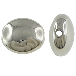 Perles en plastique revêtue de cuivre, plastique revêtu de cuivre, ovale, Placage de couleur platine, protéger l'environnement, sans nickel, plomb et cadmium, 20x23x12mm, Trou:Environ 3mm, 5sacsvalises/lot, Vendu par lot