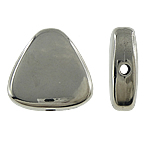 Perles en plastique revêtue de cuivre, plastique revêtu de cuivre, triangle, Placage de couleur platine, protéger l'environnement, sans nickel, plomb et cadmium, 22x8mm, Trou:Environ 3mm, 5sacsvalises/lot, Vendu par lot