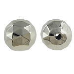 Perles en plastique revêtue de cuivre, plastique revêtu de cuivre, Rond, Placage de couleur platine, protéger l'environnement, sans nickel, plomb et cadmium, 17mm, Trou:Environ 3mm, 5sacsvalises/lot, Vendu par lot