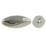 Verkupfertes Kunststoff-Perlen, Verkupferter Kunststoff, oval, Platinfarbe platiniert, frei von Nickel, Blei & Kadmium, 11x26mm, Bohrung:ca. 1.5mm, 5Taschen/Menge, verkauft von Menge