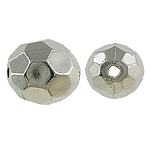 Perles en plastique revêtue de cuivre, plastique revêtu de cuivre, Rond, Placage de couleur platine, protéger l'environnement, sans nickel, plomb et cadmium, 14mm, Trou:Environ 2.5mm, 5sacsvalises/lot, Vendu par lot