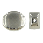 Perles en plastique revêtue de cuivre, plastique revêtu de cuivre, ovale, Placage de couleur platine, protéger l'environnement, sans nickel, plomb et cadmium, 17x19x11mm, Trou:Environ 3mm, 5sacsvalises/lot, Vendu par lot