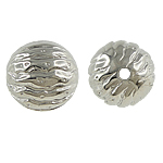 Perles en plastique revêtue de cuivre, plastique revêtu de cuivre, Rond, Placage de couleur platine, protéger l'environnement, sans nickel, plomb et cadmium, 17mm, Trou:Environ 3mm, 5sacsvalises/lot, Vendu par lot