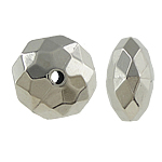 Perles en plastique revêtue de cuivre, plastique revêtu de cuivre, rondelle, Placage de couleur platine, protéger l'environnement, sans nickel, plomb et cadmium, 16x9mm, Trou:Environ 2.5mm, 5sacsvalises/lot, Vendu par lot