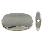 Perles en plastique revêtue de cuivre, plastique revêtu de cuivre, ovale, Placage de couleur platine, protéger l'environnement, sans nickel, plomb et cadmium, 18x30x5mm, Trou:Environ 1.5mm, 5sacsvalises/lot, Vendu par lot