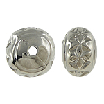 Perles en plastique revêtue de cuivre, plastique revêtu de cuivre, tambour, Placage de couleur platine, protéger l'environnement, sans nickel, plomb et cadmium, 15x11mm, Trou:Environ 2.5mm, 5sacsvalises/lot, Vendu par lot