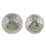 Perles en plastique revêtue de cuivre, plastique revêtu de cuivre, Rond, Placage de couleur platine, protéger l'environnement, sans nickel, plomb et cadmium, 12mm, Trou:Environ 2mm, 5sacsvalises/lot, Vendu par lot