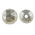 Perles en plastique revêtue de cuivre, plastique revêtu de cuivre, Rond, Placage de couleur platine, protéger l'environnement, sans nickel, plomb et cadmium, 12mm, Trou:Environ 2mm, 5sacsvalises/lot, Vendu par lot