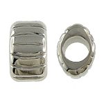 Perles en plastique revêtue de cuivre, plastique revêtu de cuivre, tambour, Placage de couleur platine, protéger l'environnement, sans nickel, plomb et cadmium, 23x13x16mm, Trou:Environ 11mm, 5sacsvalises/lot, Vendu par lot