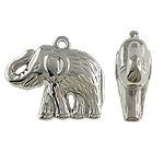 Verkupfertes Kunststoff Anhänger, Verkupferter Kunststoff, Elephant, Platinfarbe platiniert, frei von Nickel, Blei & Kadmium, 39x33x13mm, Bohrung:ca. 2.5mm, 5Taschen/Menge, verkauft von Menge