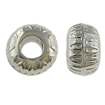 Perles en plastique revêtue de cuivre, plastique revêtu de cuivre, rondelle, Placage de couleur platine, protéger l'environnement, sans nickel, plomb et cadmium, 18x11mm, Trou:Environ 7.5mm, 5sacsvalises/lot, Vendu par lot