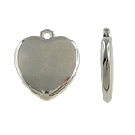 Copper Coated Plastic Pendant Heart platinum color plated nickel lead & cadmium free Approx 2.5mm Sold By Lot