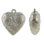 Copper Coated Plastic Pendant Heart platinum color plated nickel lead & cadmium free Approx 2mm Sold By Lot