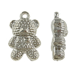 Pendentif en plastique revêtue de cuivre, plastique revêtu de cuivre, animal, Placage de couleur platine, protéger l'environnement, sans nickel, plomb et cadmium, 21x33x12mm, Trou:Environ 3mm, 5sacsvalises/lot, Vendu par lot