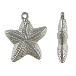 Copper Coated Plastic Pendant Star platinum color plated nickel lead & cadmium free Approx 2mm Sold By Lot