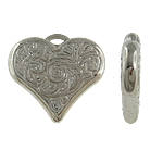 Copper Coated Plastic Pendant Heart platinum color plated nickel lead & cadmium free Approx Sold By Lot