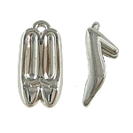 Copper Coated Plastic Pendant Shoes platinum color plated nickel lead & cadmium free Approx 1.5mm Sold By Lot