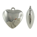 Copper Coated Plastic Pendant Heart platinum color plated nickel lead & cadmium free Approx 3mm Sold By Lot