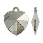 Copper Coated Plastic Pendant Heart platinum color plated nickel lead & cadmium free Approx 2mm Sold By Lot